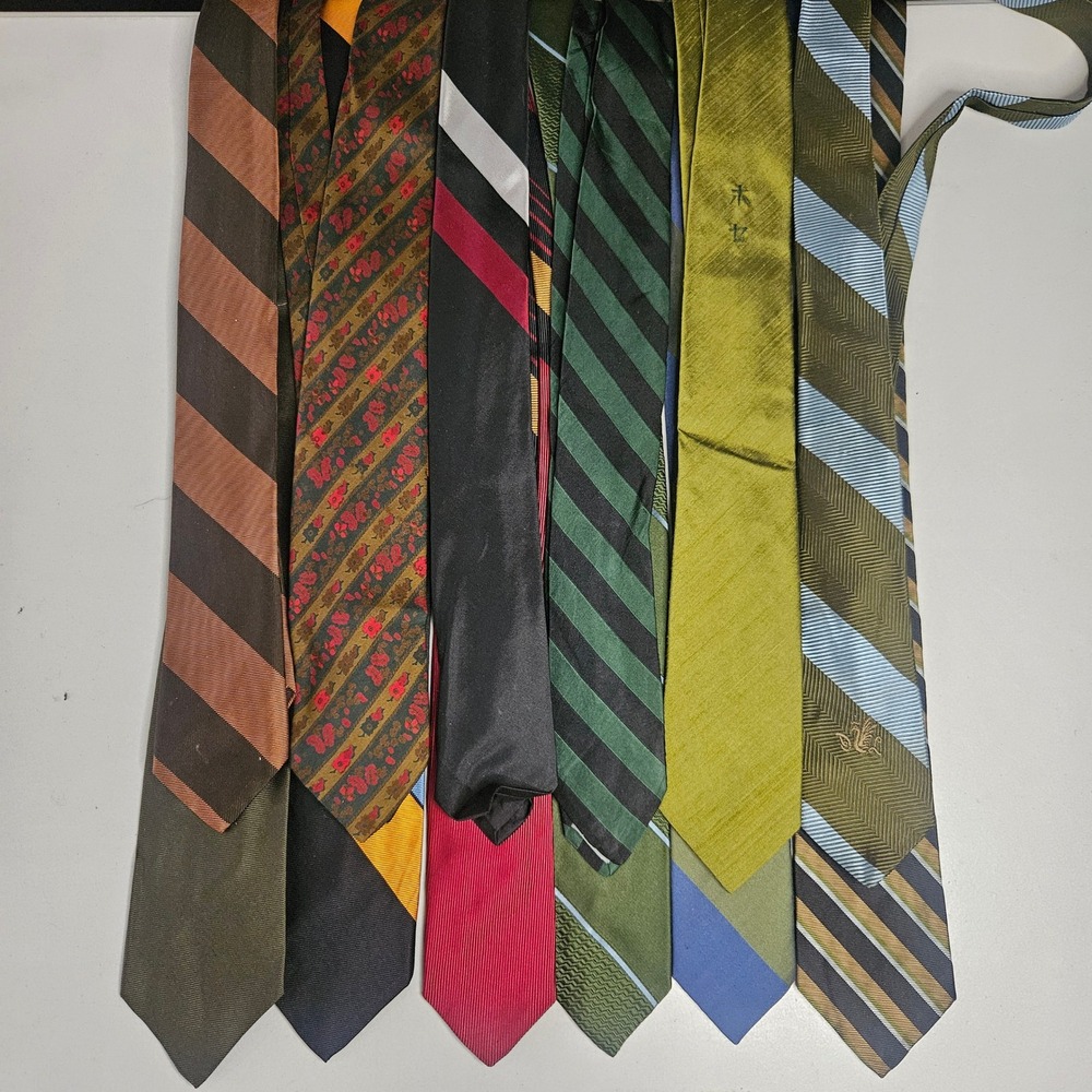 Vintage Mens Silk Tie Lot Charvet Mr John Don Loper Prince Igor Striped 12 pc